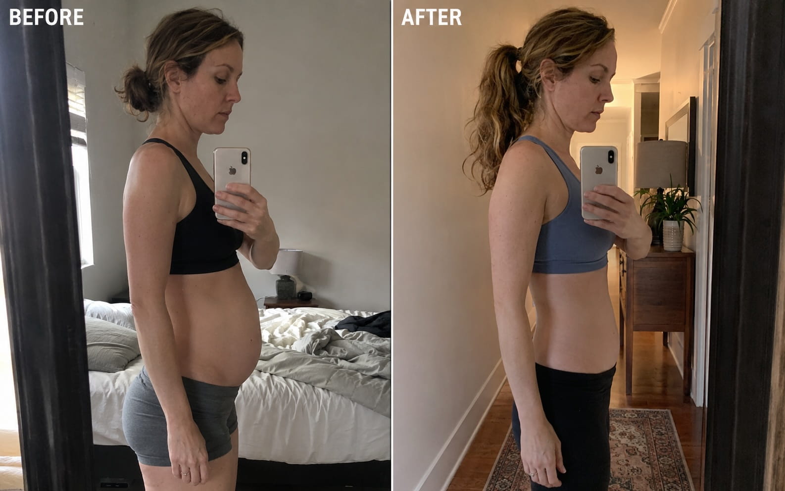 Before and after — flatter belly, evening bloating gone