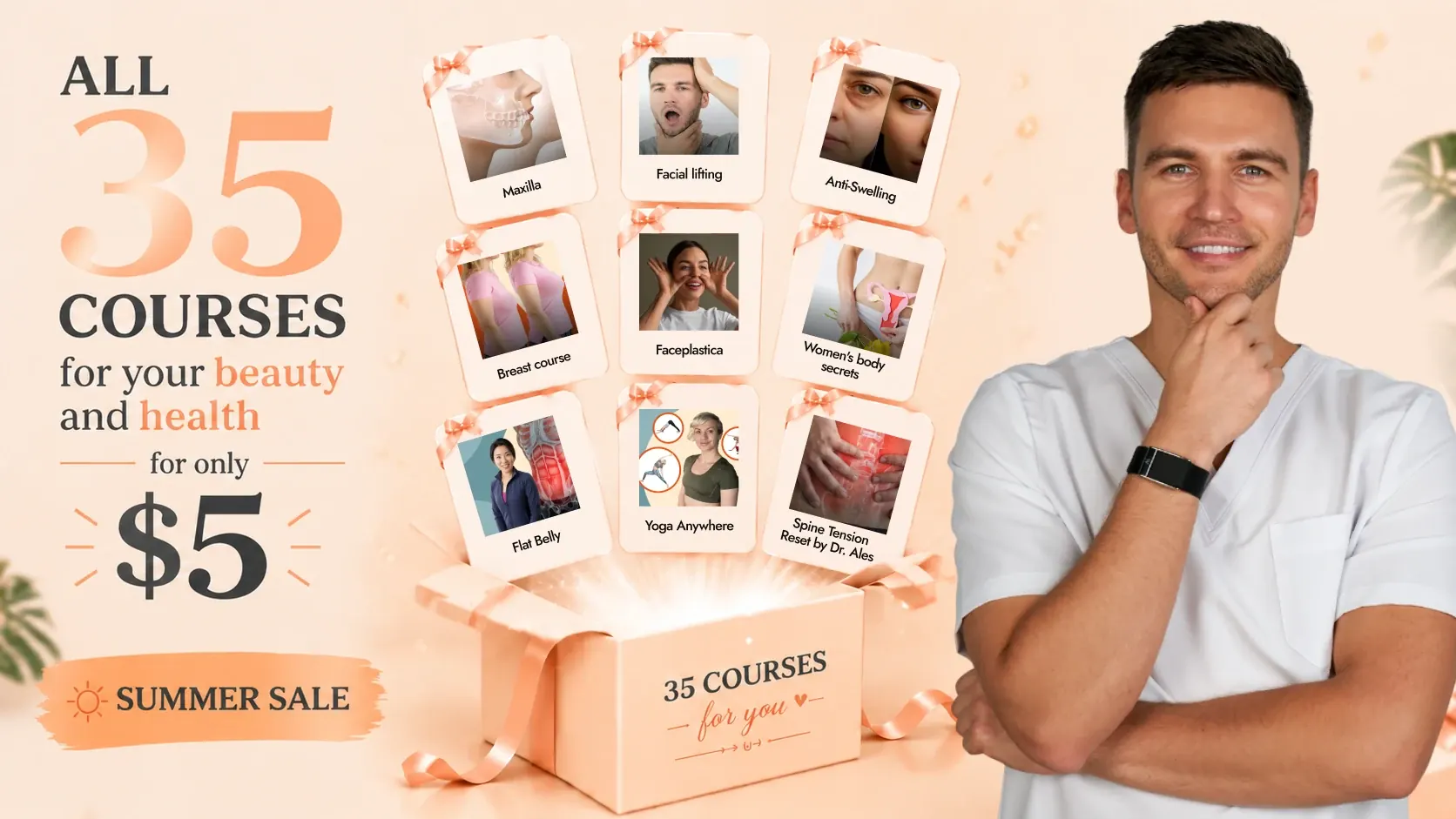 All 35 courses for your beauty and health for only $5 — Summer Sale with Dr. Ales Ulishchenko