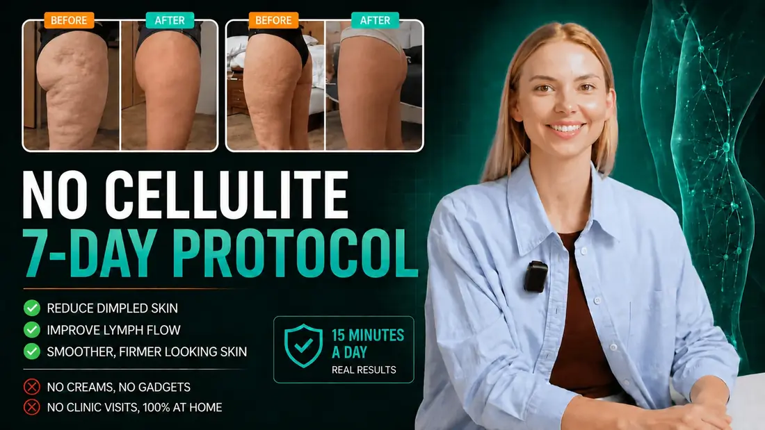 No Cellulite — 7-Day Home Protocol. Real before-and-after results on thighs and glutes.