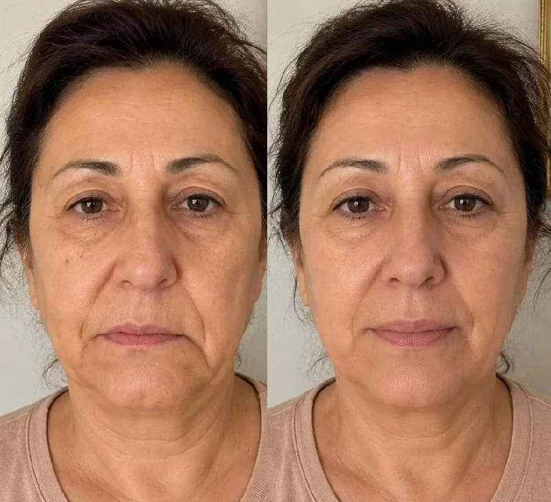 Önce ve sonra — yüz asimetrisi programı sonucu