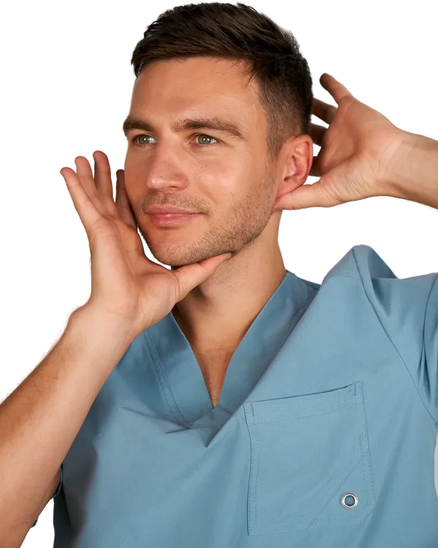 Dr. Ales Ulishchenko demonstrating a facial technique